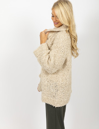 Due Amanti lange mouw gilet beige