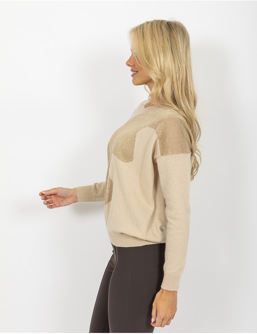 Due Amanti lange mouw pull beige