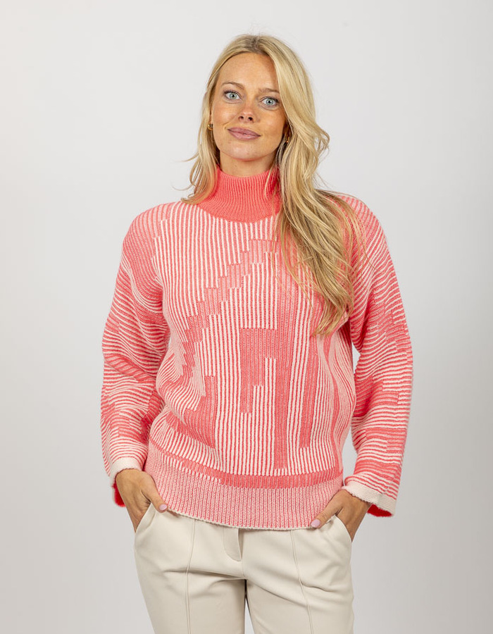 Due Amanti lange mouw pull fuschia