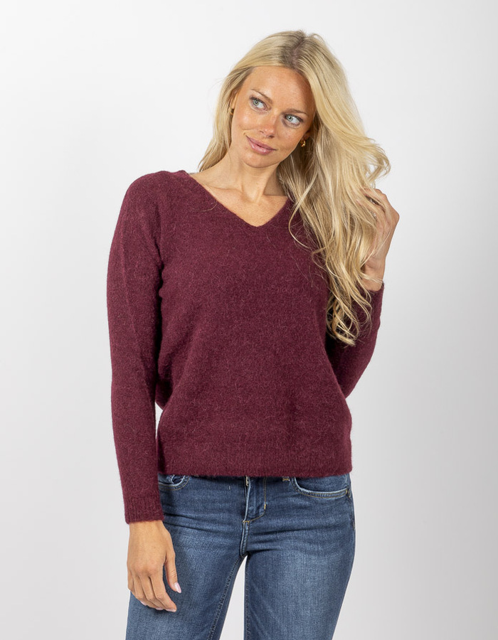 Due Amanti lange mouw pull bordeaux