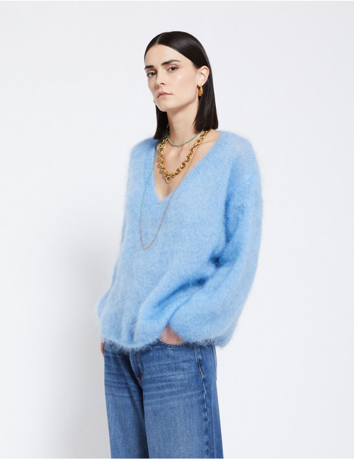 Otto D'ame lange mouw pull blauw
