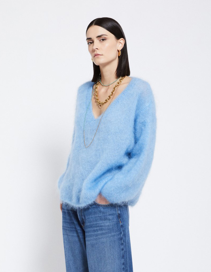 Otto D'ame lange mouw pull blauw