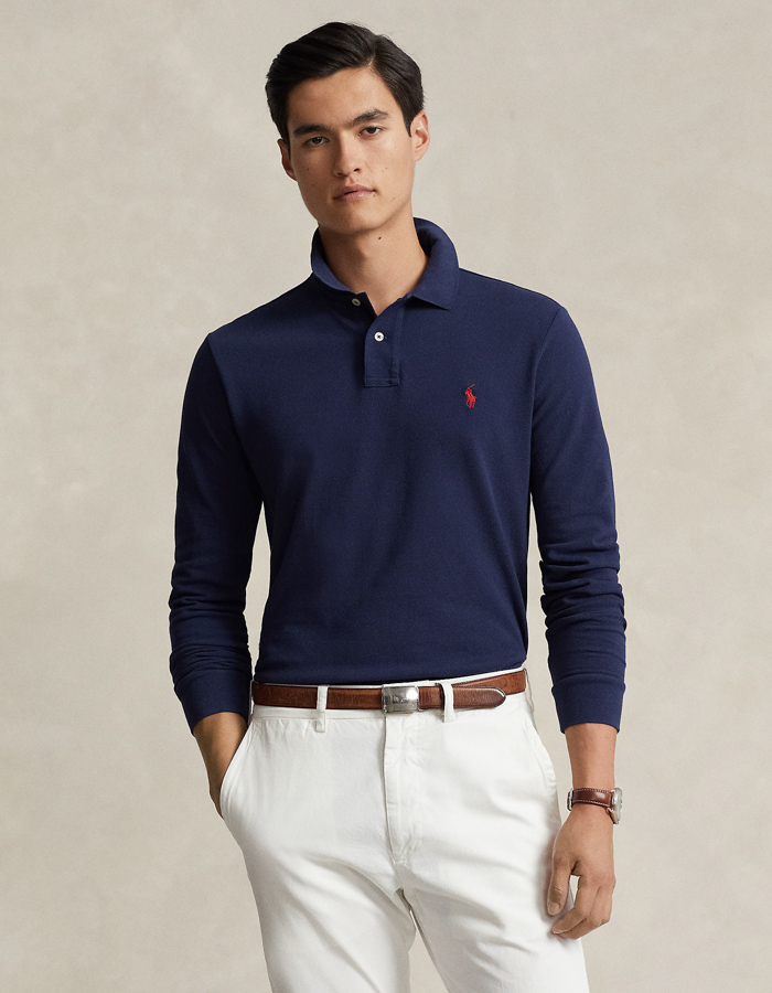 Custom Slim Fit Polo Lange mouw