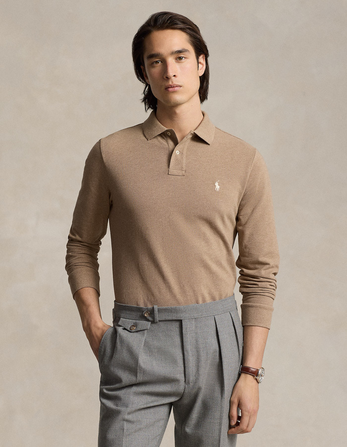 Custom Slim Fit Polo Lange mouw