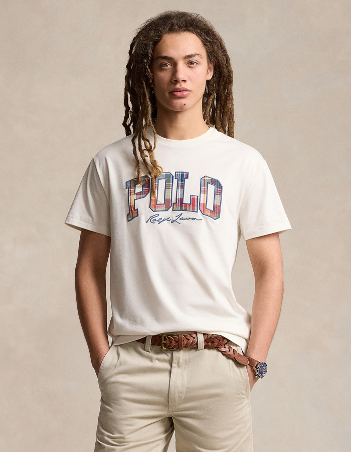 Ralph Lauren t-shirt custom slim fit ecru