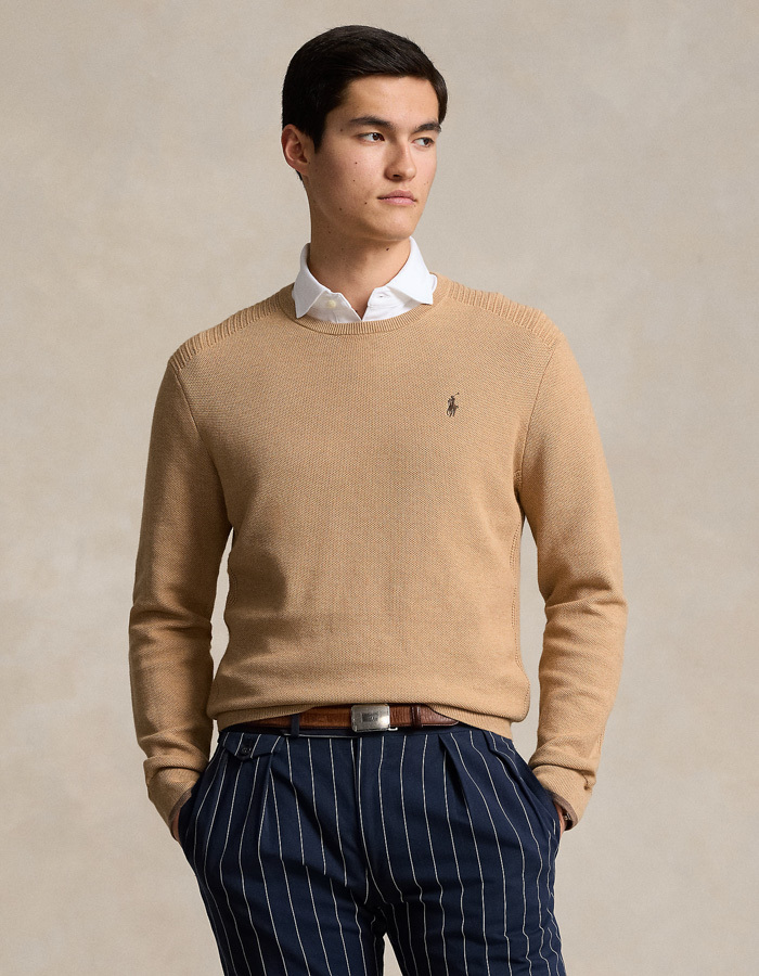 Ralph Lauren pull met ronde hals camel