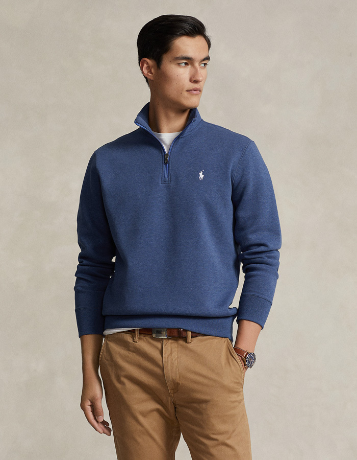 Double-Knit Quarter-Zip Pullover