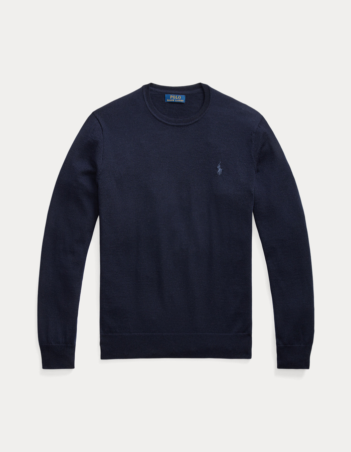 Slim Fit Washable Wool Crewneck Sweater