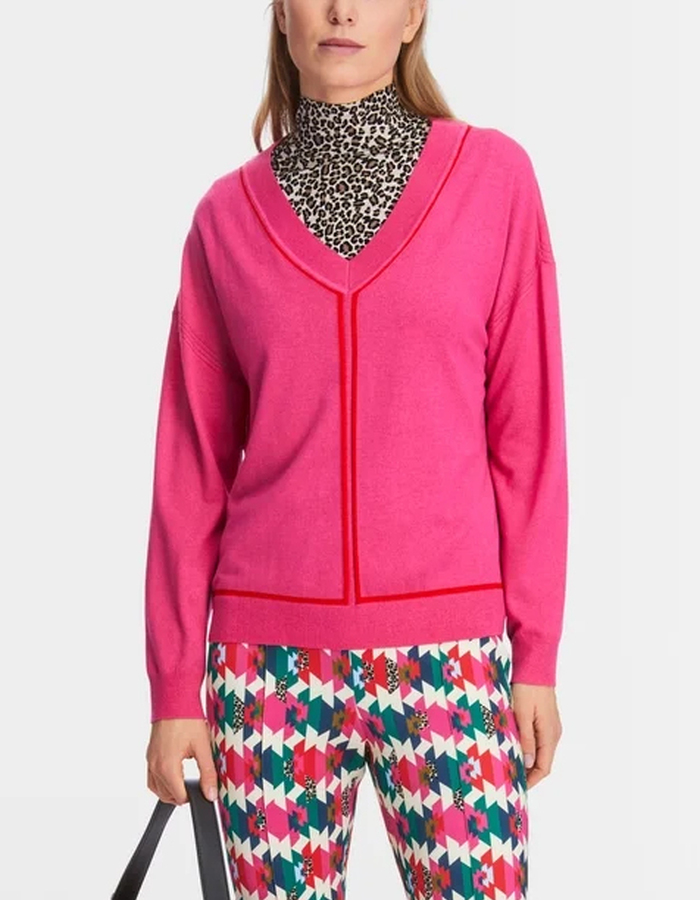 Marccain lange mouw pull fuschia