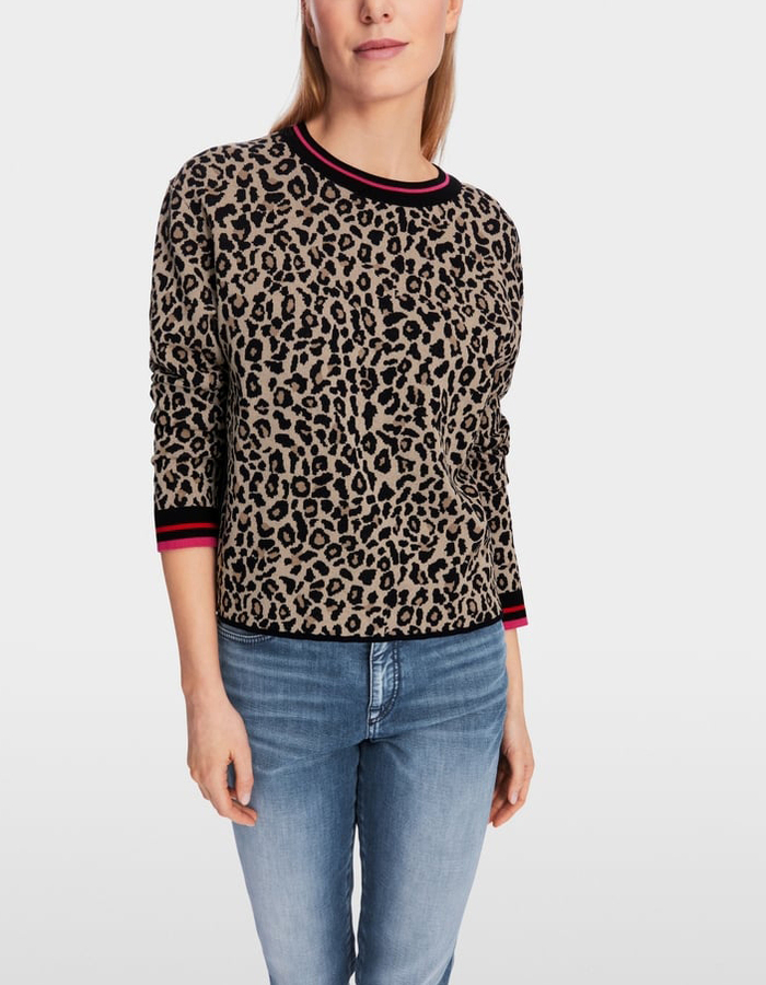 Marccain lange mouw pull leopard