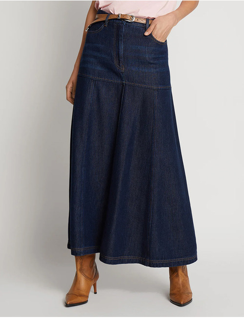 Munthe lange rok blauw