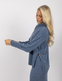 Drykorn pull rolkraag blauw