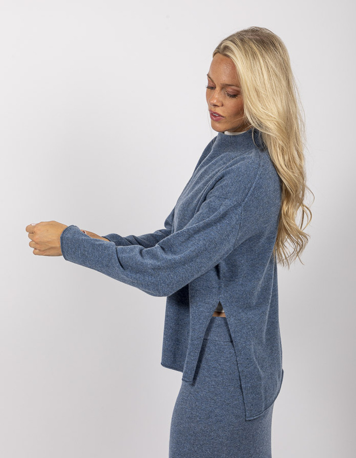 Drykorn pull rolkraag blauw