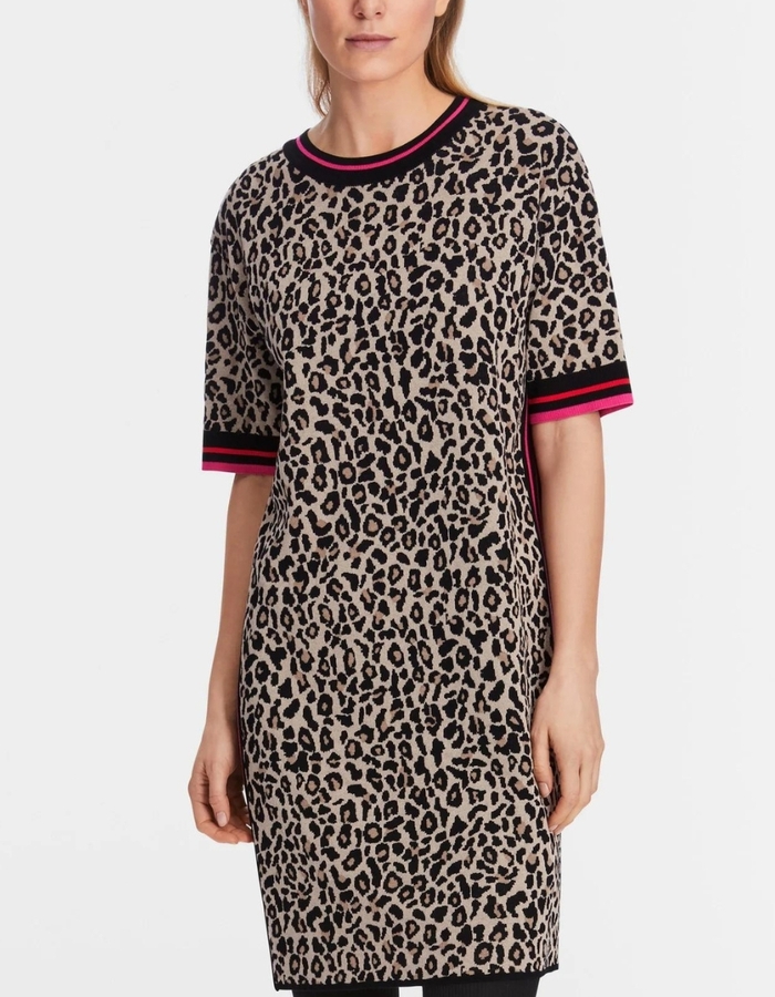 Marccain kort kleed leopard