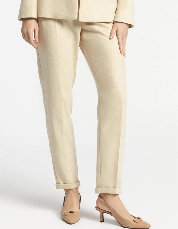 Xandres broek met elatische band beige