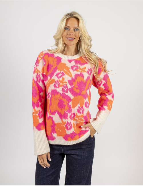 Grace lange mouw pull fuschia