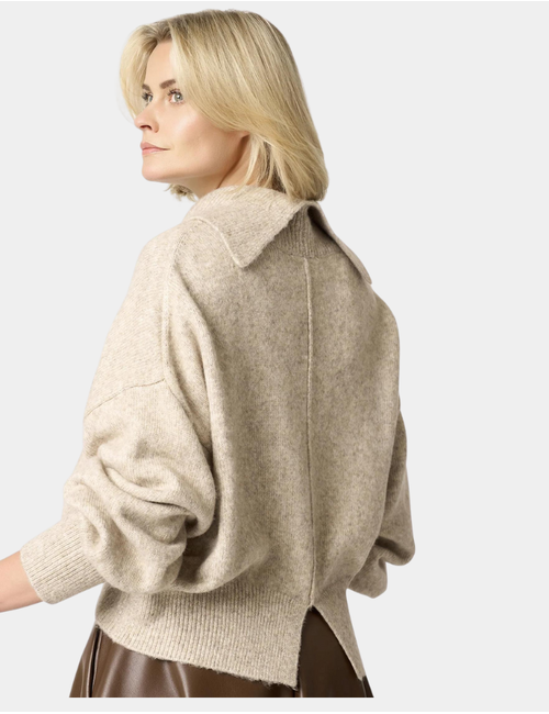 Aimee The Label lange mouw pull beige