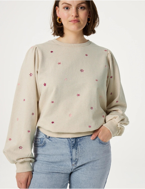 Fabienne Chapot lange mouw sweater beige